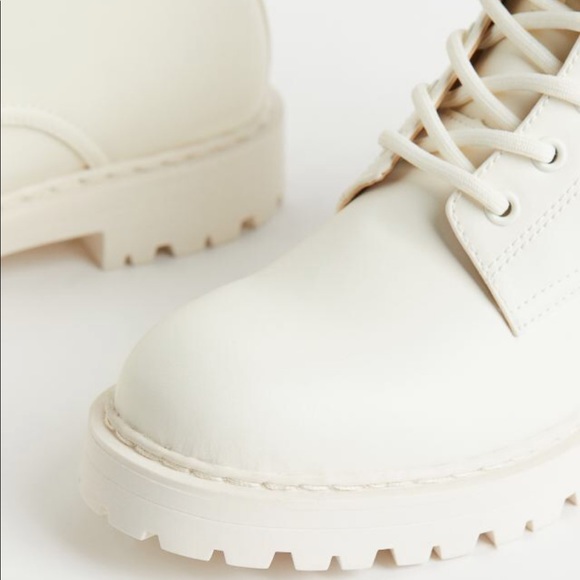 H&M white combat ankle boots - Picture 2 of 5